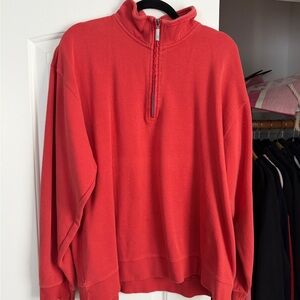 Orvis Men's Zip-Up Sweater in Bold Red